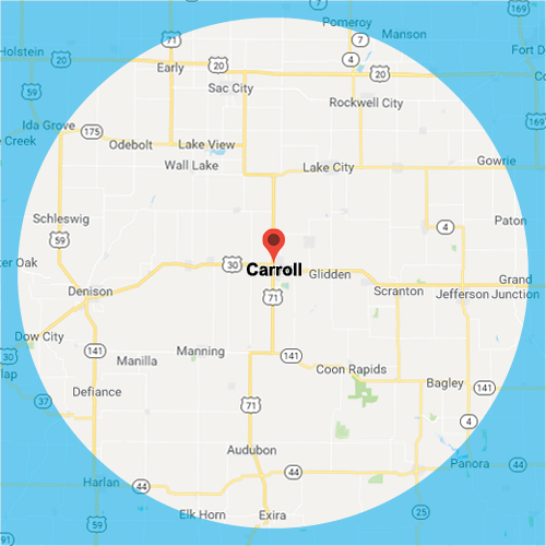 Carroll Iowa Service area for Carpet One